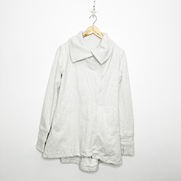 Lululemon Gratitude Wrap Heathered White women's 6 cotton stretch - Picture 2 of 5